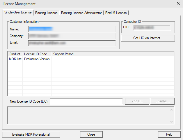 License Management Go to License Management